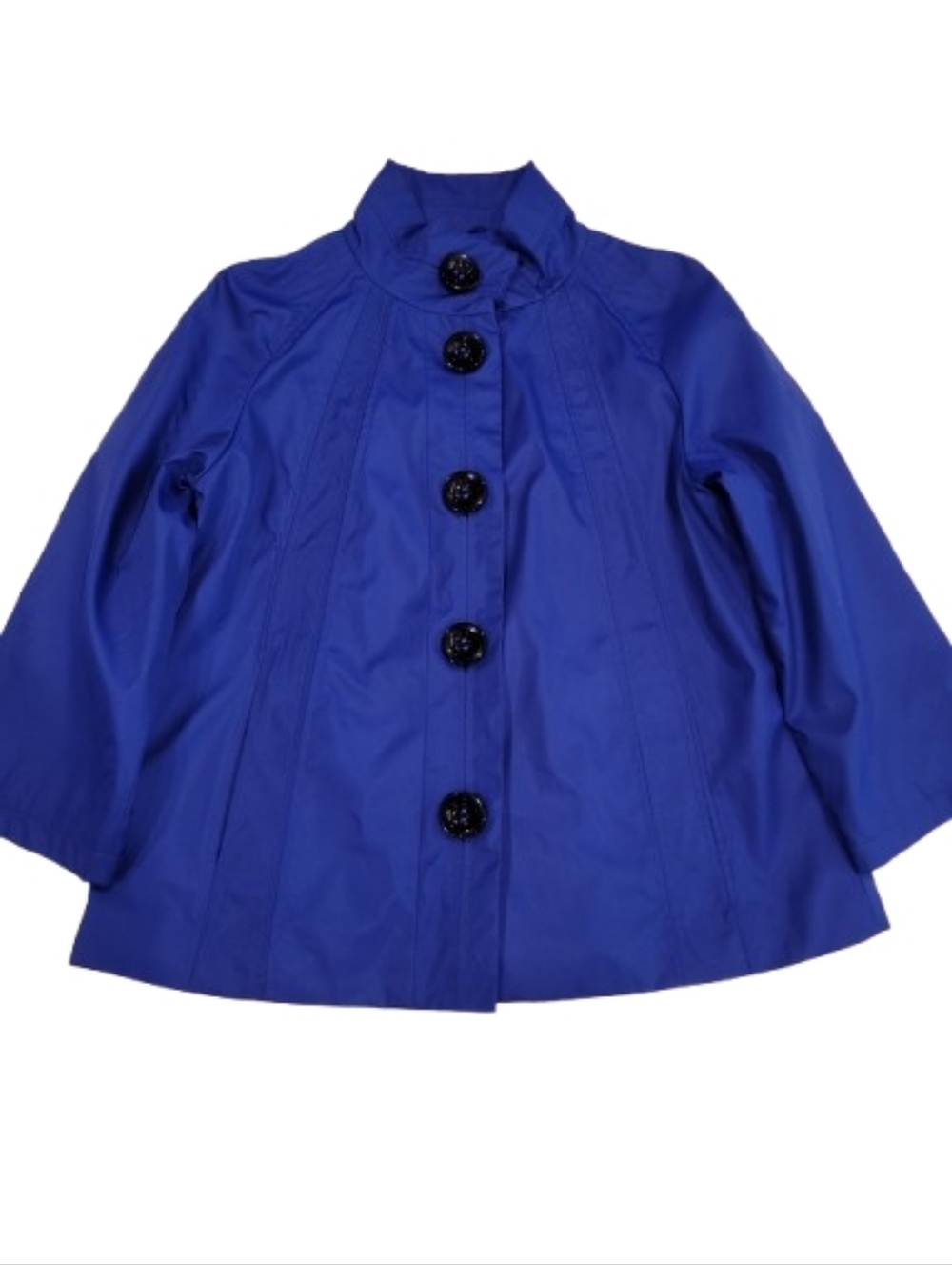 Black Rivet Coquette Short Flare Button-Front Jacket Cobalt Blue Small - Picture 3 of 15